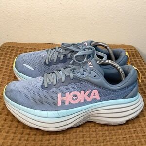 Hoka One One Bondi 8 Sneakers Womens Size 10 B Blue Running Shoes